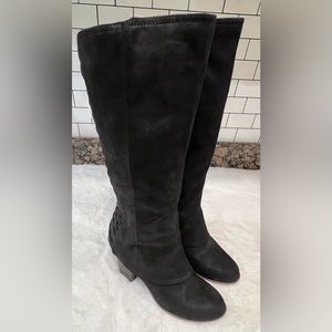 Fergalicious by Fergie Lundry Tall Black Boots with Crisscross Design Size 6.5
